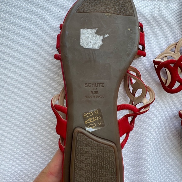 Schutz sandals red suede size 9.5 - Picture 5 of 5